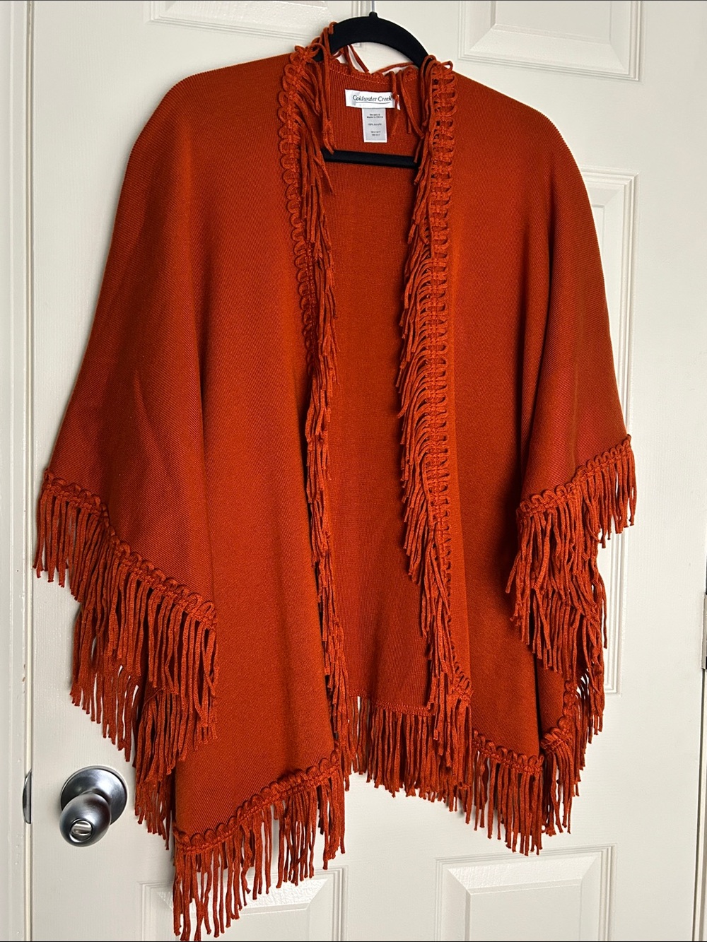 Coldwater Creek Sweater Knit Shawl/Wrap Fringed One Size NWOT